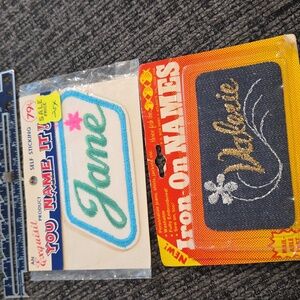 VINTAGE Embroidered Name Patches - Jane and Valerie